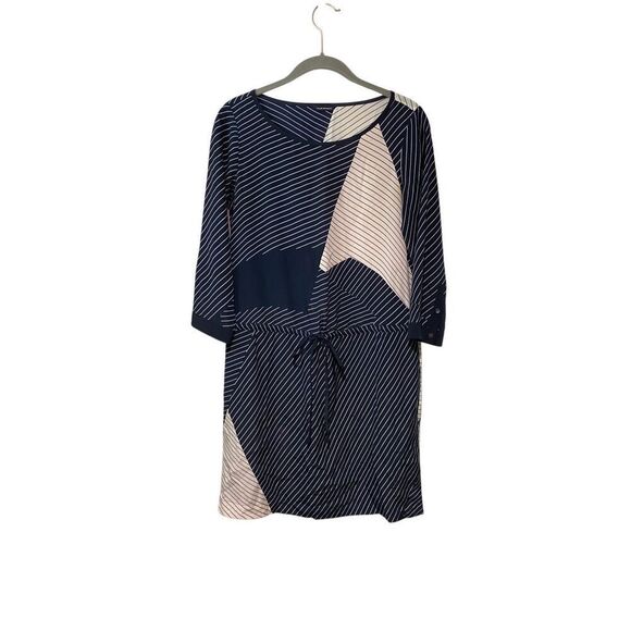 Club Monaco Woman’s 100%Silk Tunic ￼Striped Dress Size ‘Med - Picture 1 of 4